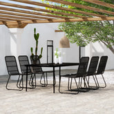 3 Piece Garden Dining Set Black